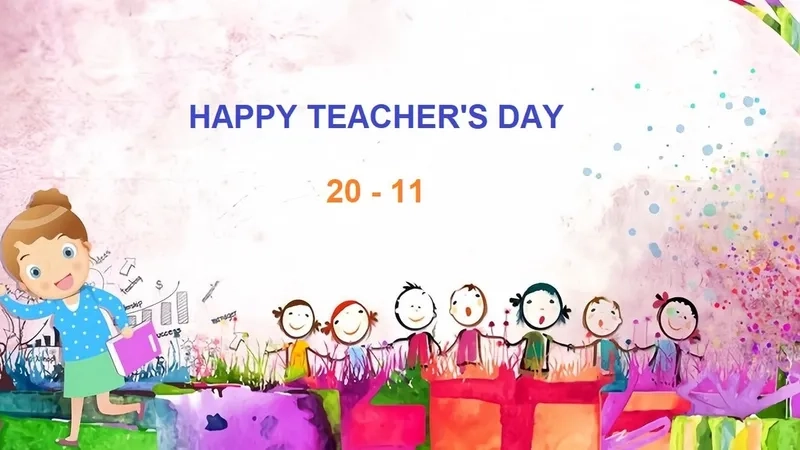 Mang không khí vui tươi với background 20/11 trường tiểu học