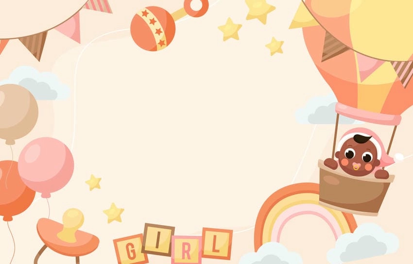 Background baby girl vector dễ chỉnh sửa theo ý