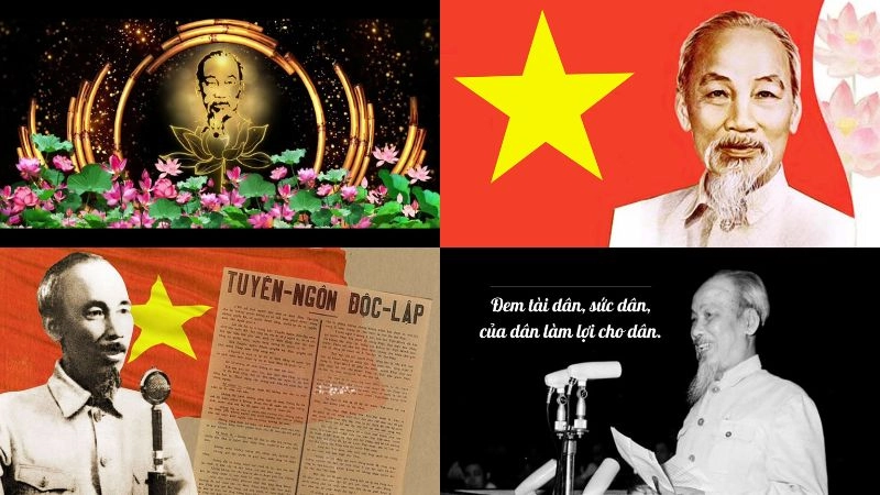 Background Bác Hồ trang nghiêm tạo điểm nhấn sâu sắc