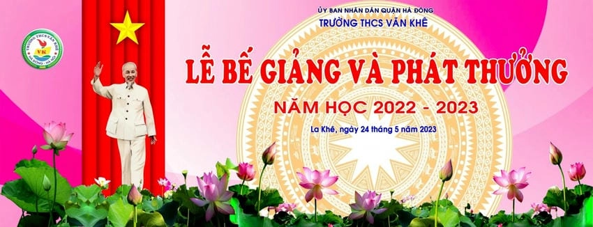 Background lễ bế giảng phông nền đơn giản mà đẹp