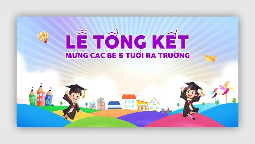 Background lễ bế giảng trang trọng tôn vinh khoảnh khắc