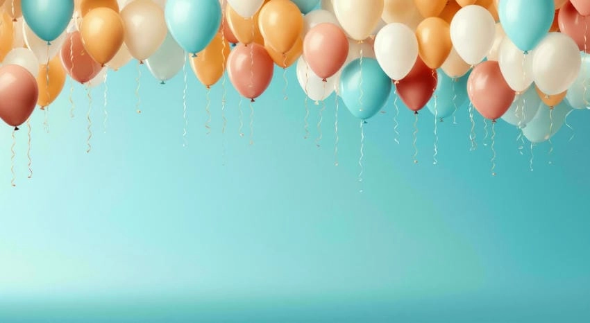 Background bóng bay lung linh nổi bật trong ánh sáng