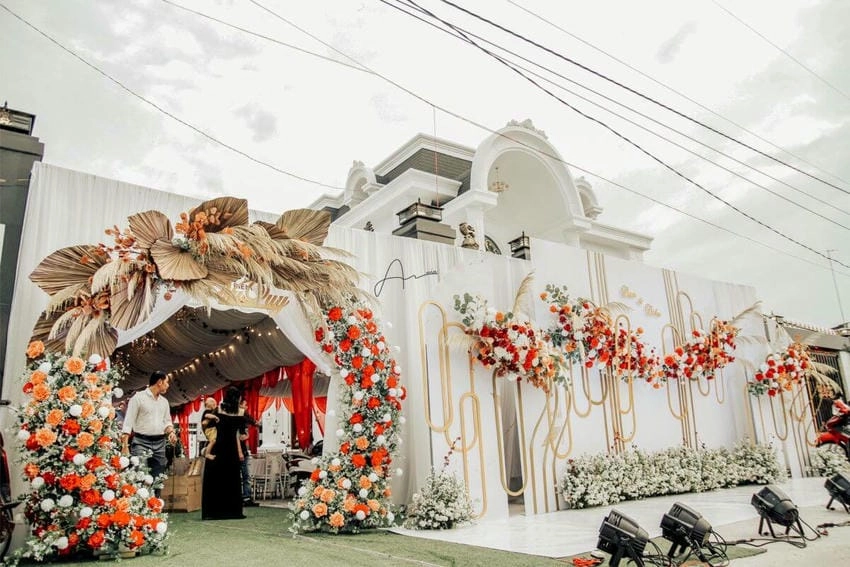 Background cổng cưới tổng hợp đa phong cách thiết kế