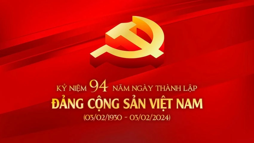 Background đại hội đảng sáng tạo mang dấu ấn riêng