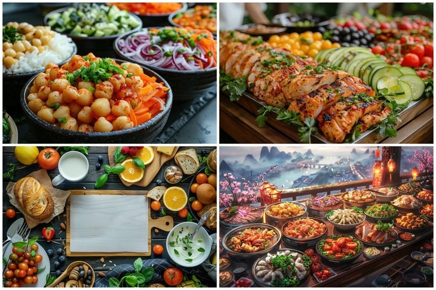 Background đồ ăn chuyên nghiệp cho ảnh món chuẩn