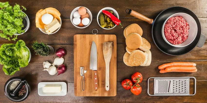 Background đồ ăn nghệ thuật mang sắc thái tinh tế