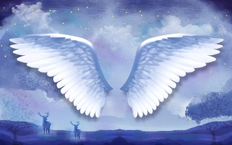 Đậm chất hoài cổ cùng background đôi cánh thiên thần vintage nghệ thuật