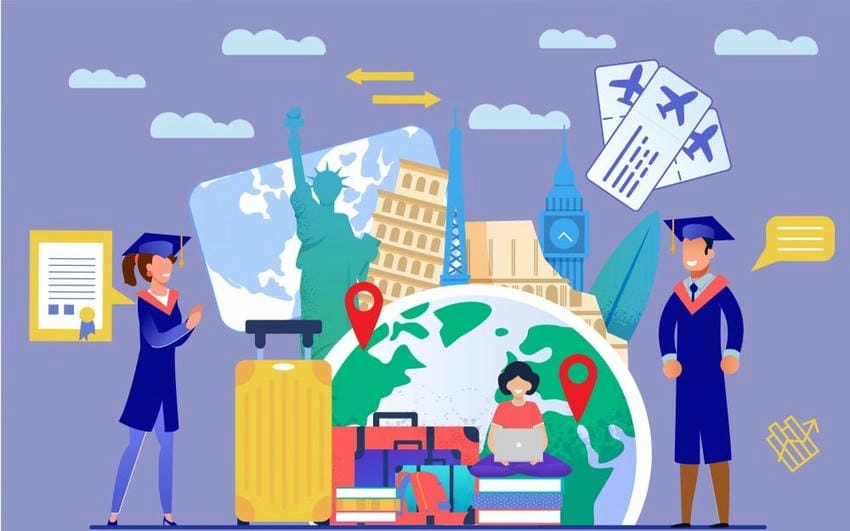 Background du học mẫu dễ dùng cho mọi chủ đề