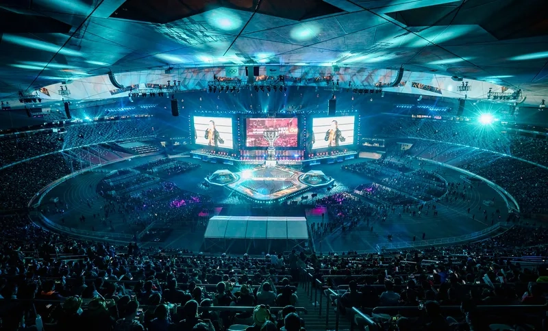 Background esport cyberpunk đầy màu sắc tương lai