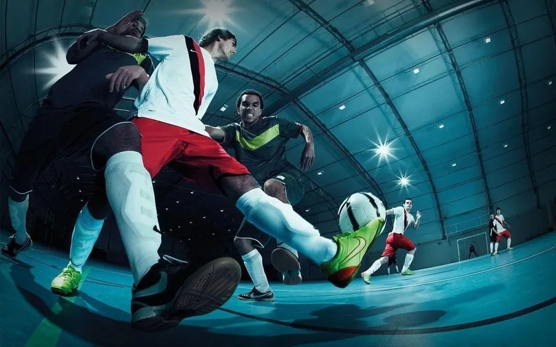 Gắn logo đội bóng trên background futsal logo