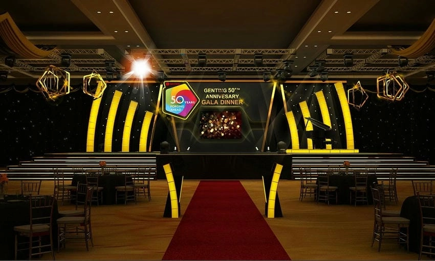 Background gala lộng lẫy khiến buổi tiệc thêm rực rỡ