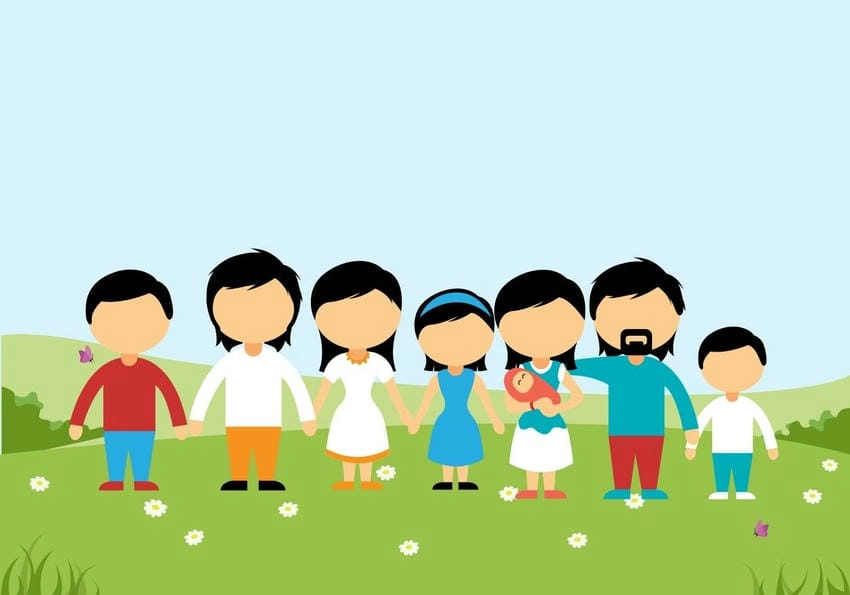 Background gia đình chụp ảnh sống động và tự nhiên