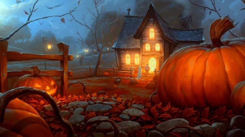 Trang trí bữa tiệc với background halloween cho tiệc đầy màu sắc