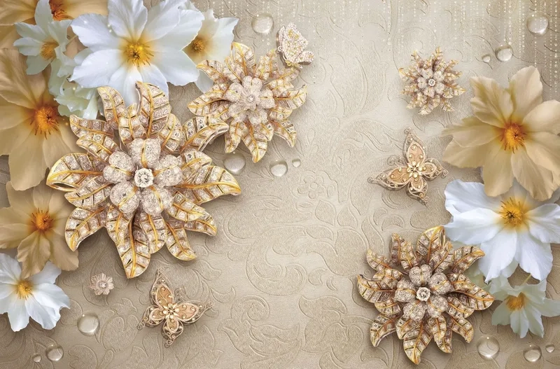 Thêm chiều sâu sáng tạo với background hoa 3D trừu tượng