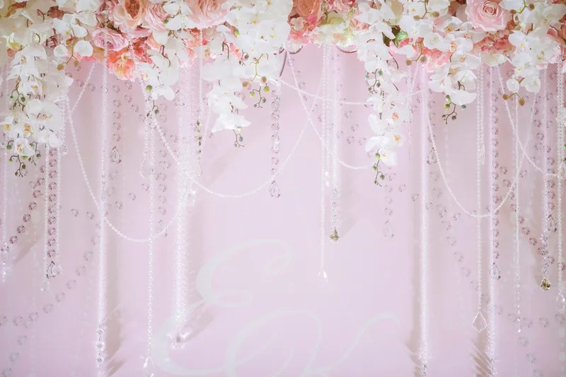 Background hoa cưới tone hồng ngọt ngào lãng mạn