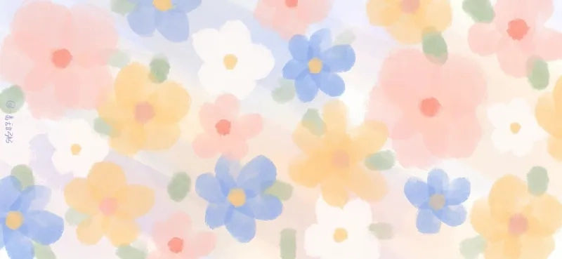 Vui nhộn và sinh động với background hoa cute hoạt hình