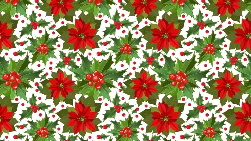 Trang trí máy tính với background hoa Giáng sinh bắt mắt