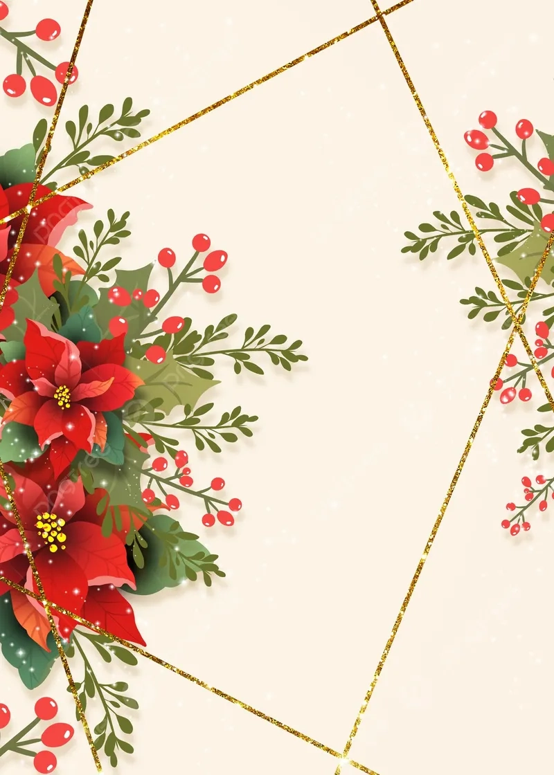 Background hoa Giáng sinh cute ngộ nghĩnh đáng yêu