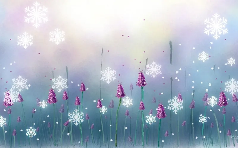 Background hoa Giáng sinh hoạt hình vui nhộn dễ thương