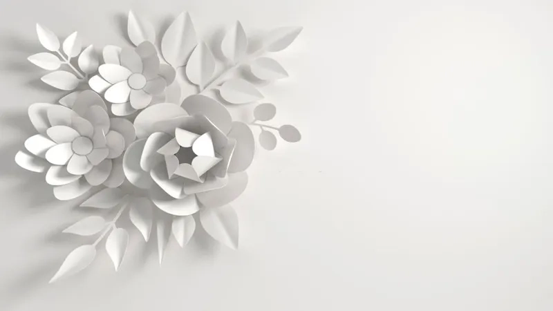 Background hoa giấy tông trắng mang vẻ thanh khiết sang trọng đầy tinh tế