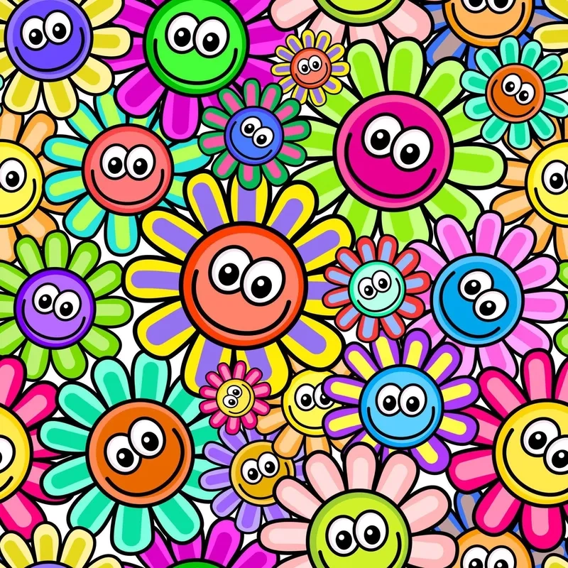 Tạo điểm nhấn sinh động với background hoa hoạt hình minh họa sống động