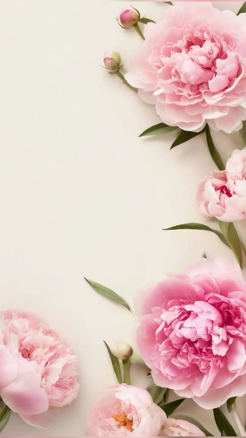 Trang trí không gian với background hoa mẫu đơn trong nhà