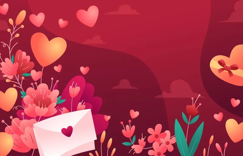 Nồng nàn và quyến rũ cùng background hoa Valentine tone đỏ nổi bật