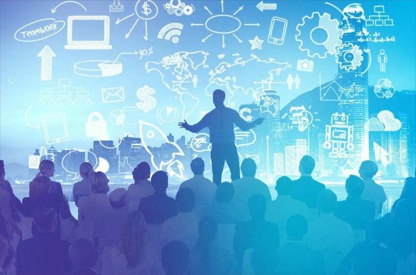 Background hội nghị đa năng linh hoạt trong thiết kế