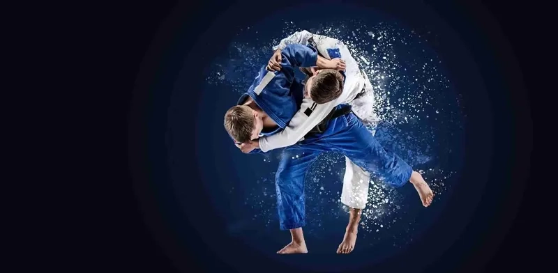 Background judo thi đấu mạnh mẽ đầy cảm hứng võ thuật