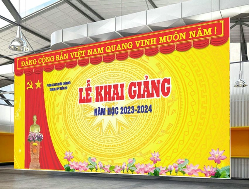 Background khai giảng rộn ràng không khí mùa tựu trường