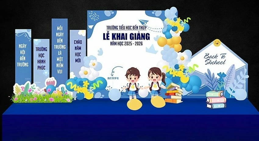 Background khai giảng ấn tượng thu hút ánh nhìn đầu tiên