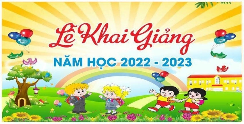 Background khai giảng hiện đại trẻ trung và năng động