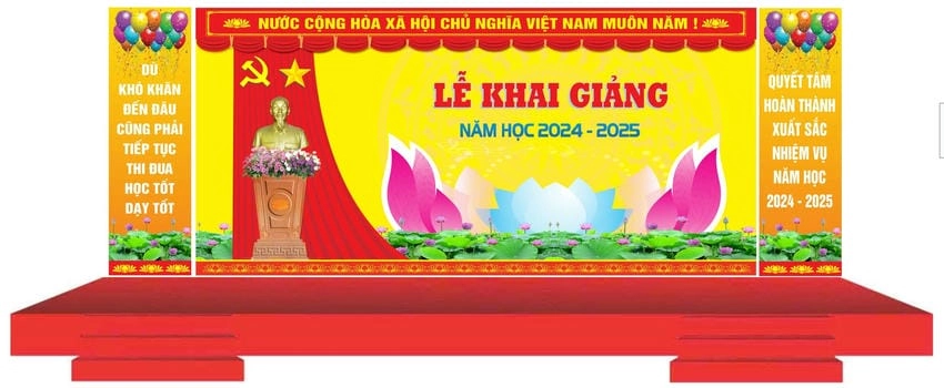 Background khai giảng ý tưởng sáng tạo đầy cảm hứng