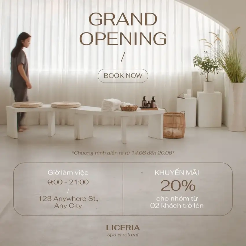 Background khai trương spa sang trọng nâng tầm thương hiệu