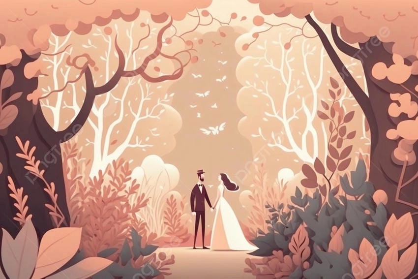 Background kỷ niệm ngày cưới hiện đại đẹp mắt và tinh tế