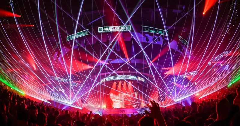 Background lễ hội âm nhạc bùng nổ cảm xúc và ánh sáng