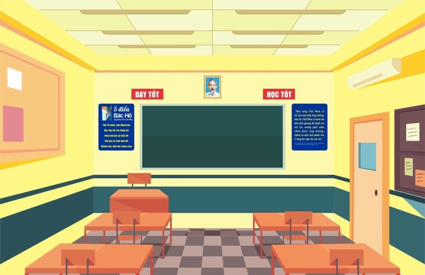 Background lớp học hiện đại phong cách trẻ trung