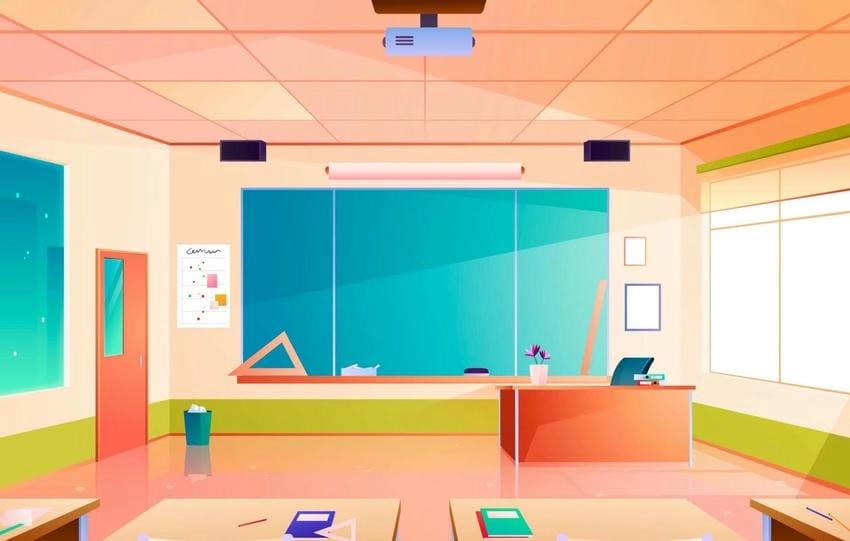 Background lớp học ấn tượng tạo điểm nhấn thị giác