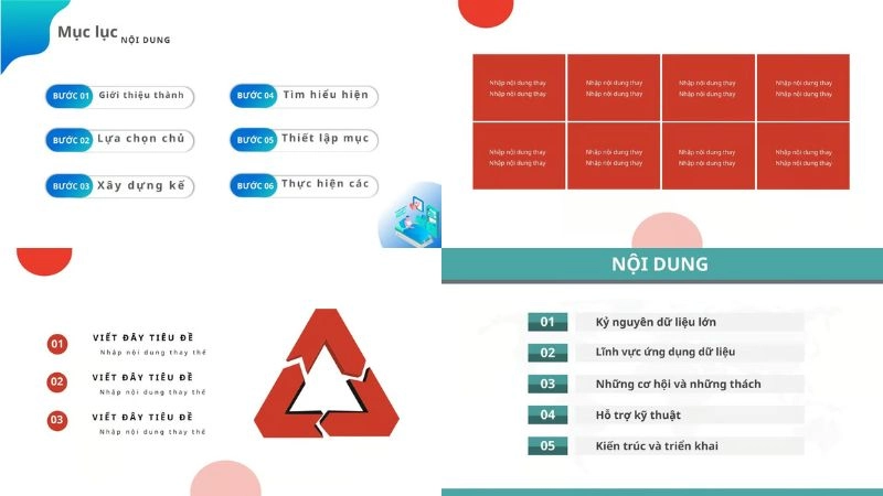 Background mục lục tạo điểm nhấn rõ ràng cuốn hút