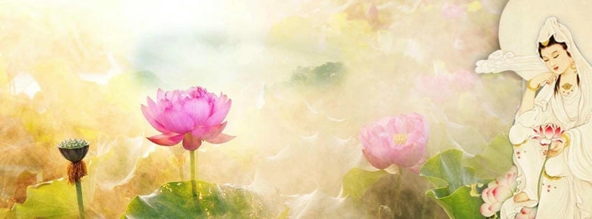 Background Phật giáo thư pháp mang đậm giá trị nghệ thuật