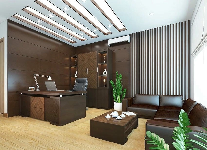 Background phòng giám đốc thiết kế tinh tế đẹp mắt