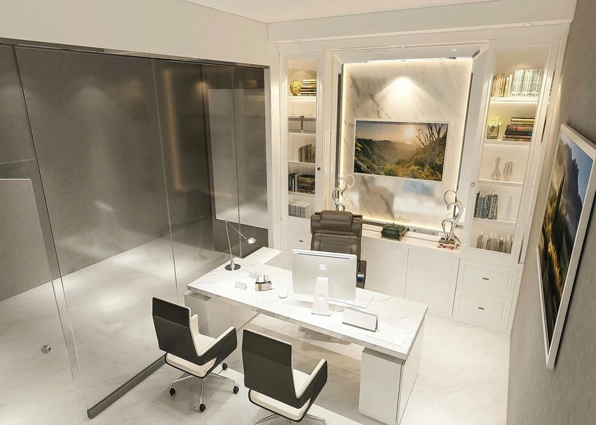 Background phòng giám đốc cho họp trực tuyến hiệu quả