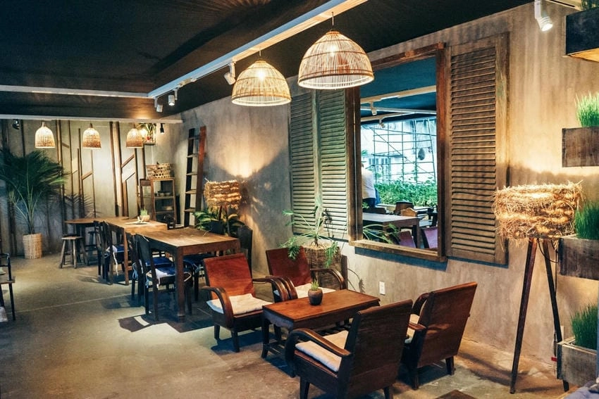 Background quán cafe hiện đại trẻ trung và tinh tế