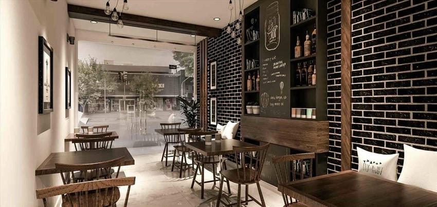 Background quán cafe nội thất hiện đại và tinh tế