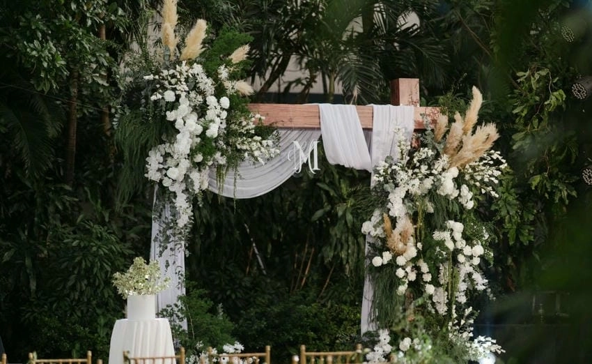 Background tiệc cưới đẹp lãng mạn và tinh tế