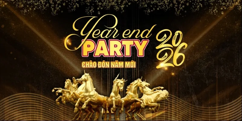 Background tiệc tất niên ấn tượng tạo điểm nhấn lớn