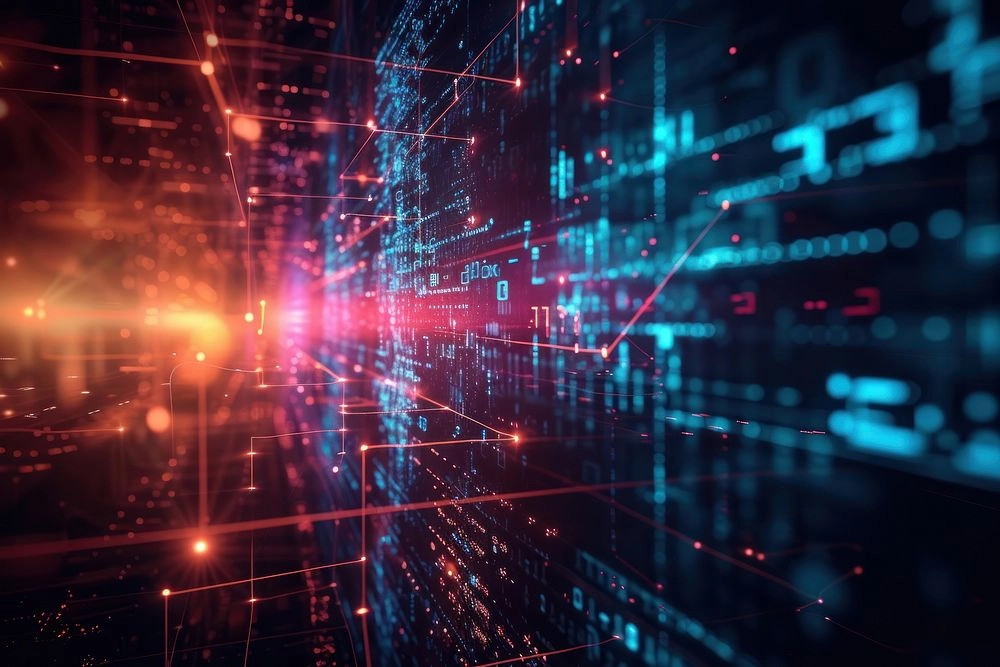 Background toán học tổng hợp hội tụ sắc thái nổi bật