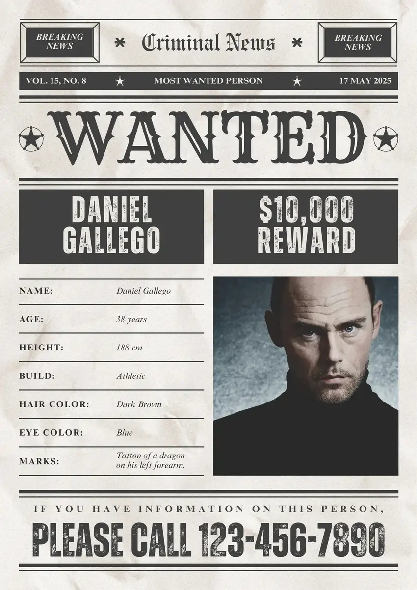 Background truy nã ấn tượng để tạo sự chú ý mạnh mẽ