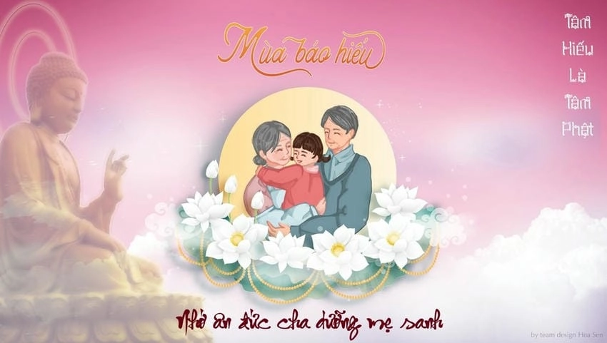 Background Vu Lan mẫu sáng tạo bắt mắt người xem