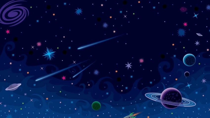 Background vũ trụ thiết kế hiện đại bắt mắt